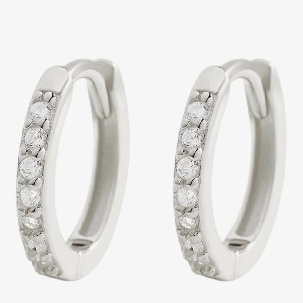 🆕MINT & LILY Elegant Silver Hoop/Huggie Earrings